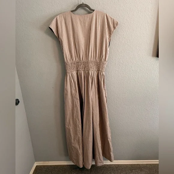 Abercrombie & Fitch Gingham Twist Front Midi Dress XLT - Picture 2 of 3